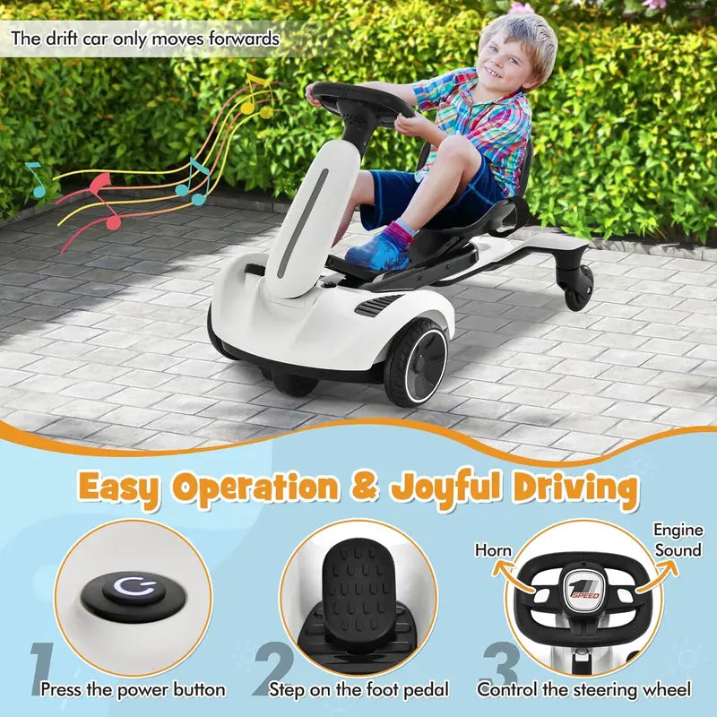 🎉Last Day 50% OFF⏰️ Electric Ride on Drift Car, 6V BatteryPowered Racing Kart