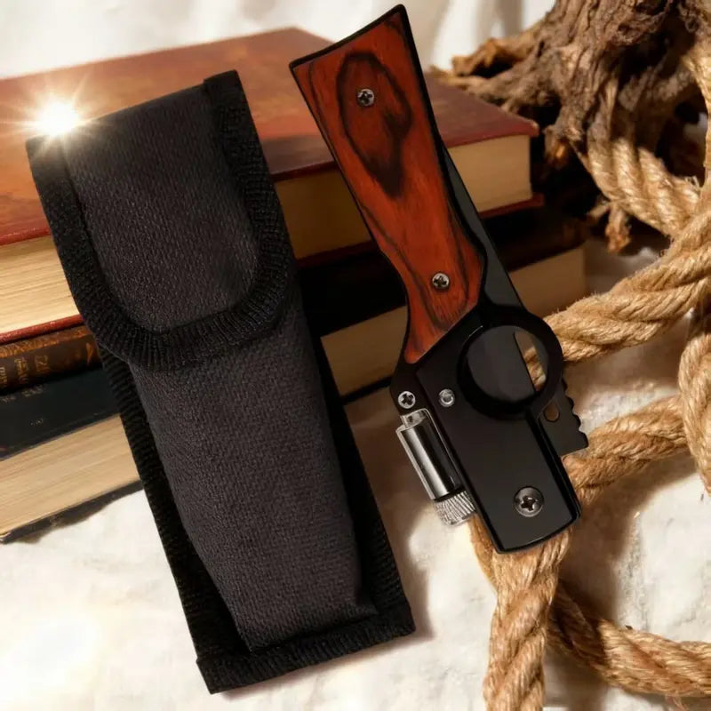 Portable folding knife, suitable for camping, barbecue, fishing, hiking, pocket clip, safety lock, Valentine's Day, Christmas, Halloween gift for male friends