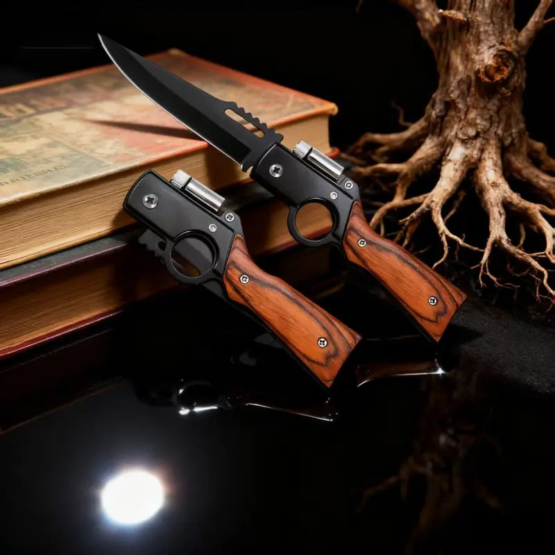 Portable folding knife, suitable for camping, barbecue, fishing, hiking, pocket clip, safety lock, Valentine's Day, Christmas, Halloween gift for male friends