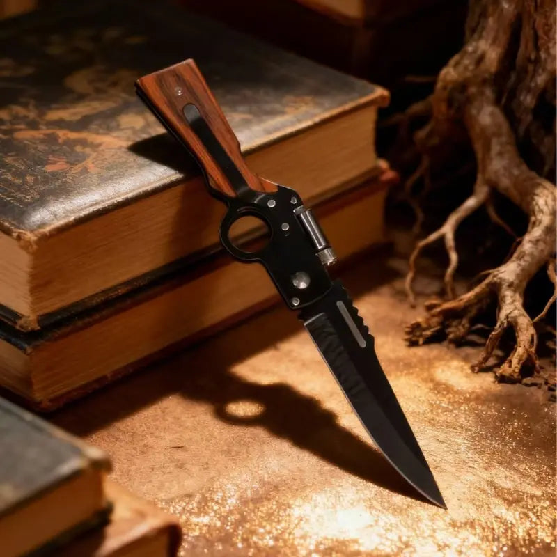 Portable folding knife, suitable for camping, barbecue, fishing, hiking, pocket clip, safety lock, Valentine's Day, Christmas, Halloween gift for male friends