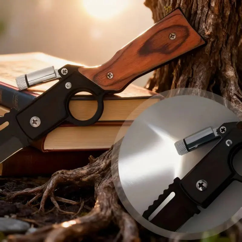 Portable folding knife, suitable for camping, barbecue, fishing, hiking, pocket clip, safety lock, Valentine's Day, Christmas, Halloween gift for male friends