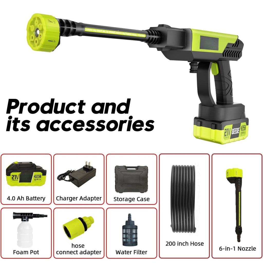 1000 PSI Cordless Pressure Washer Gun | Portable Power Cleaner 🚗💦