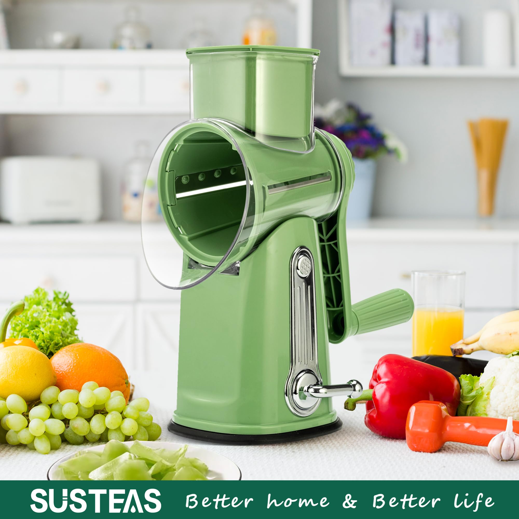 5-in-1 Rotary Drum Grater | Cheese & Vegetable Slicer 🥗